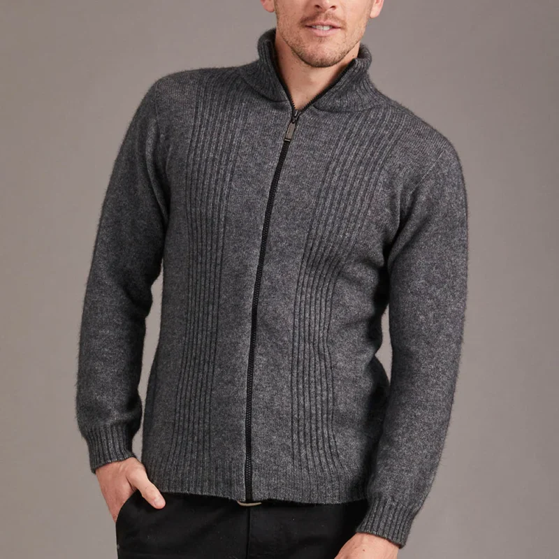 RIB FRONT JACKET 罗纹针织衫开衫